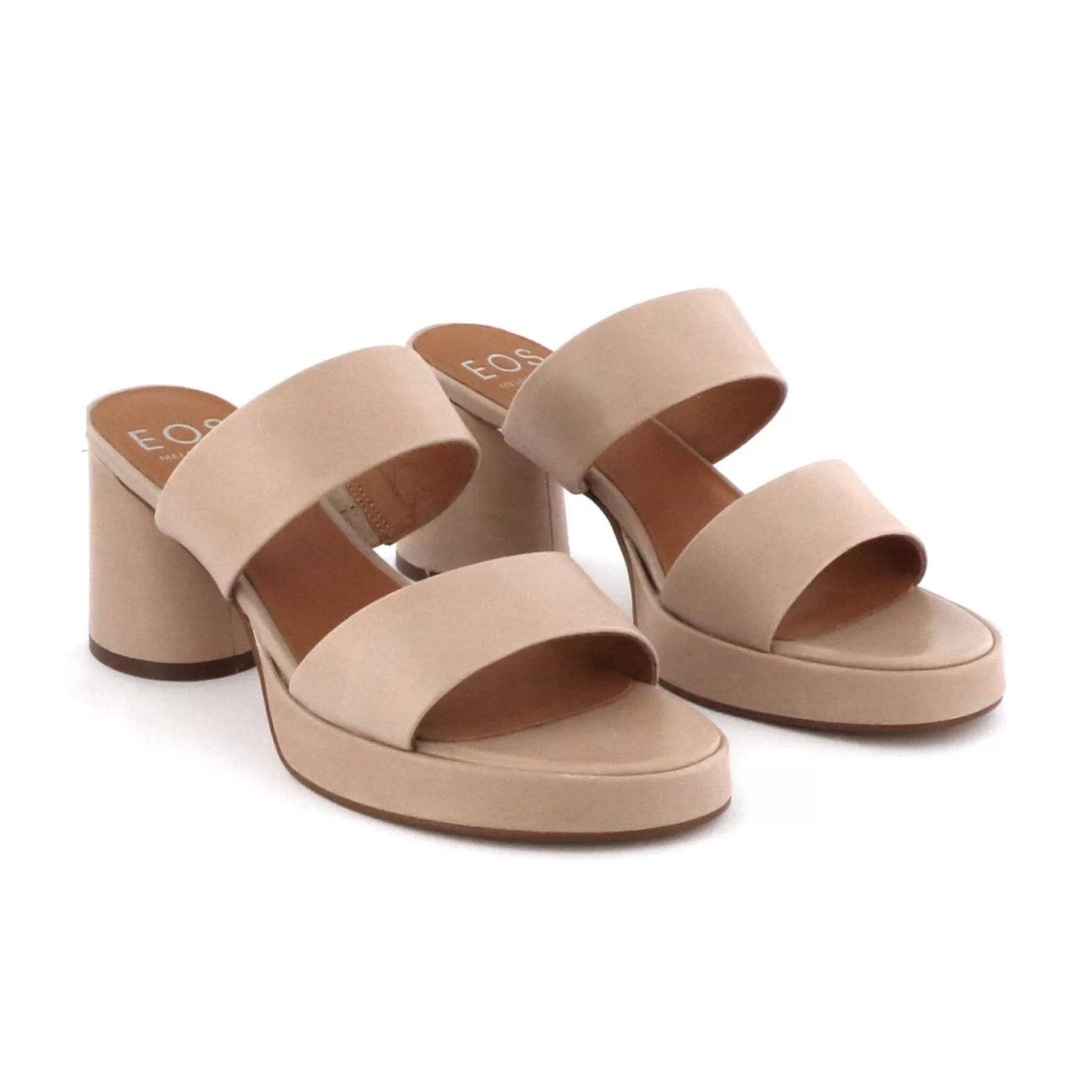 Best EOS Footwear DORO LEATHER MULE HEEL SANDALS