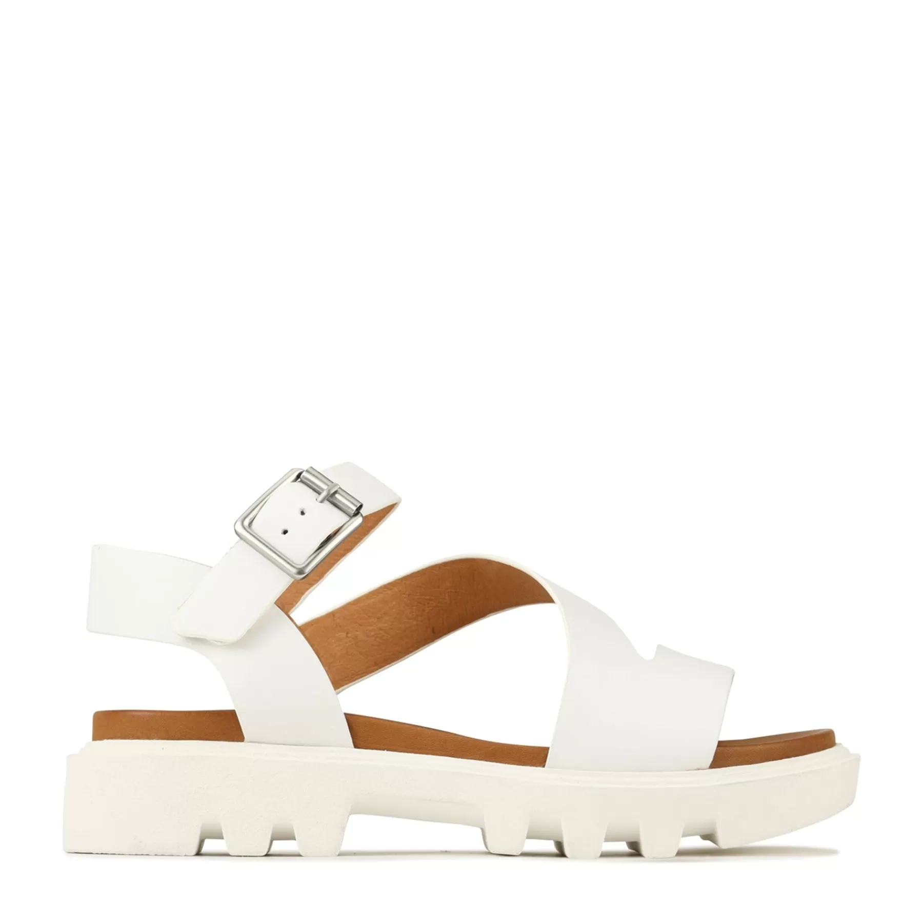 New EOS Footwear FLIGHER PLATFORM SANDALS LEATHER White