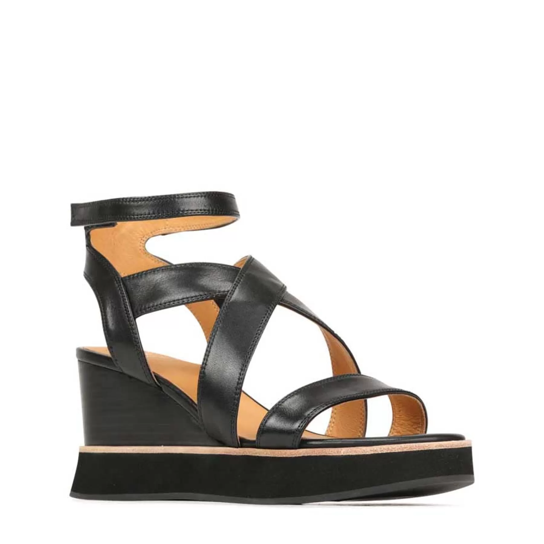 Cheap EOS Footwear JUNI LEATHER STRAPPY WEDGE SANDALS