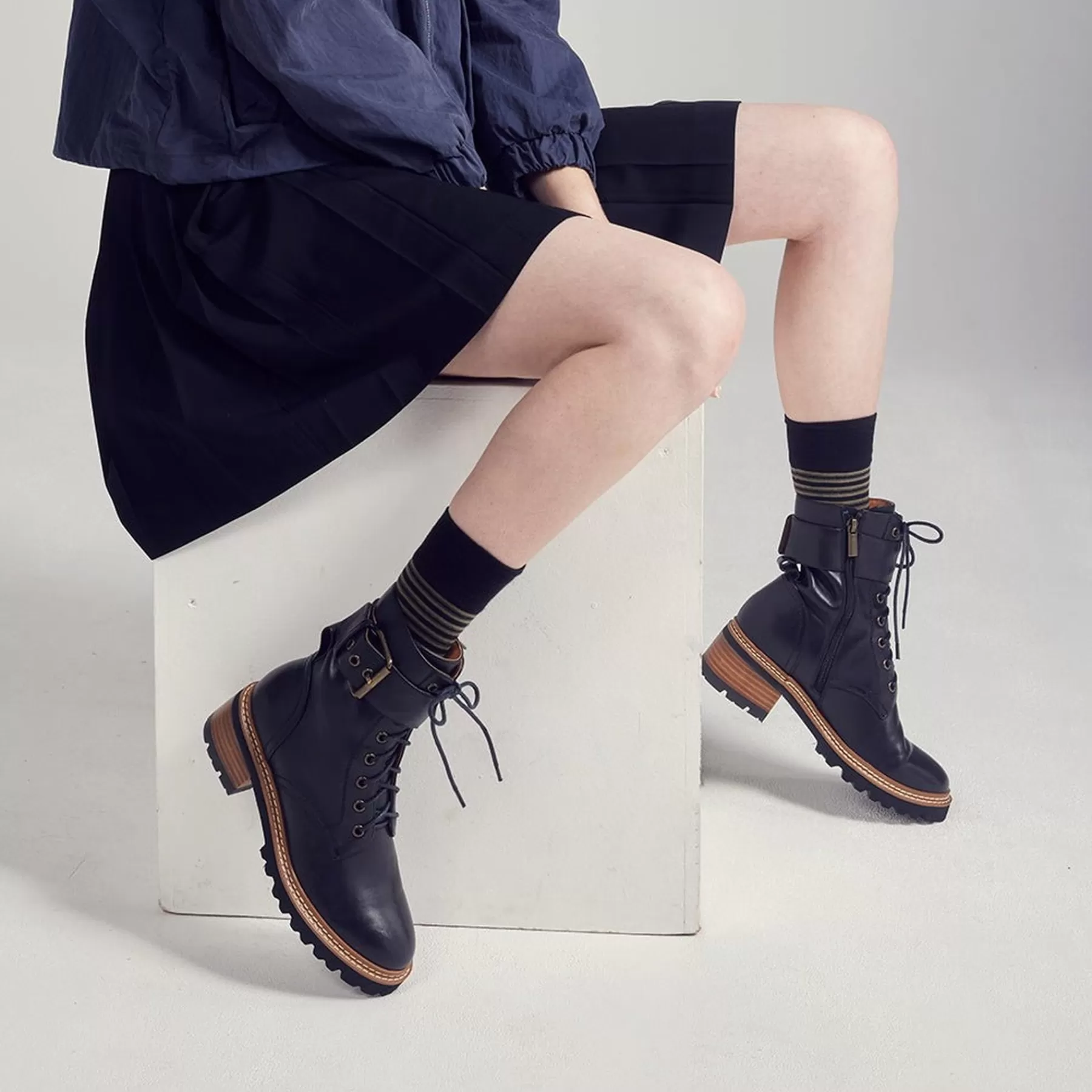 Fashion EOS Footwear LINE LACE UP BOOTS LEATHER