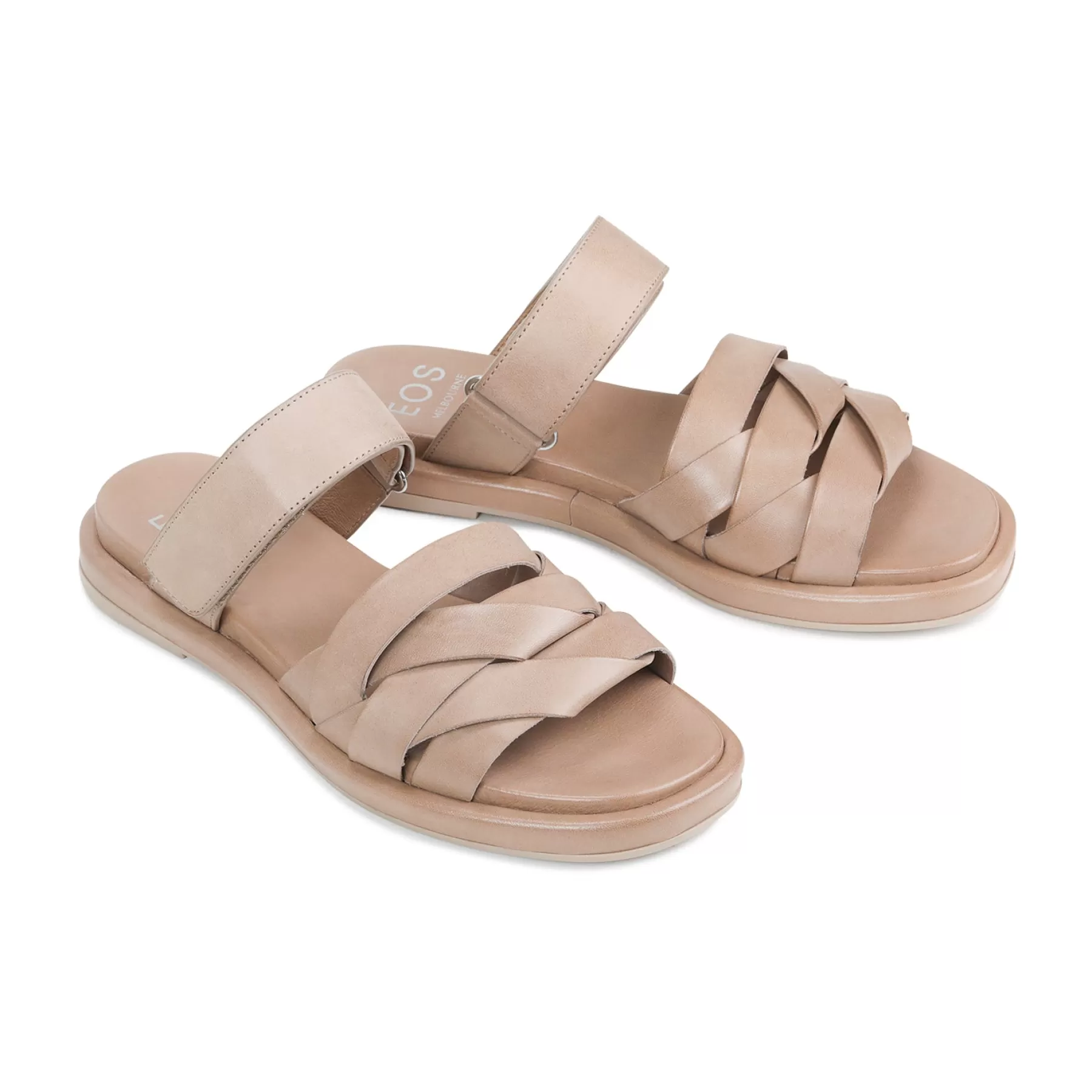 New EOS Footwear ORIANA LEATHER SLIDE SANDALS