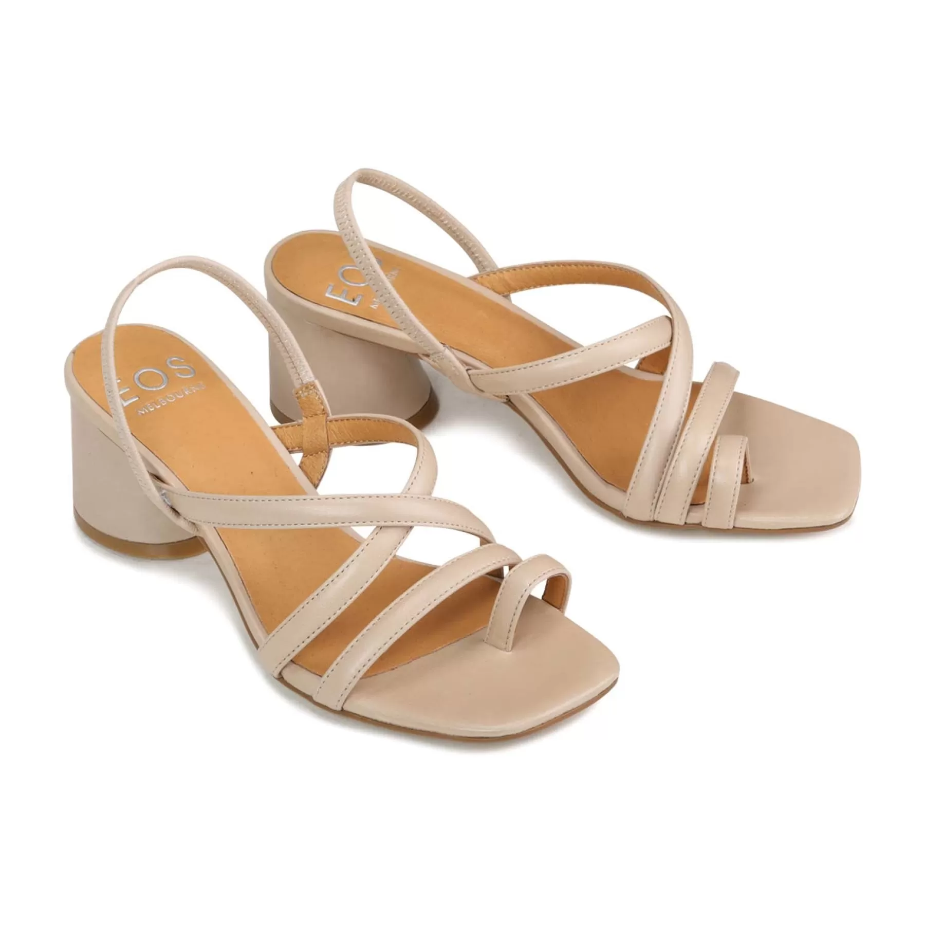 Discount EOS Footwear PETICE LEATHER BLOCK HEEL SANDALS