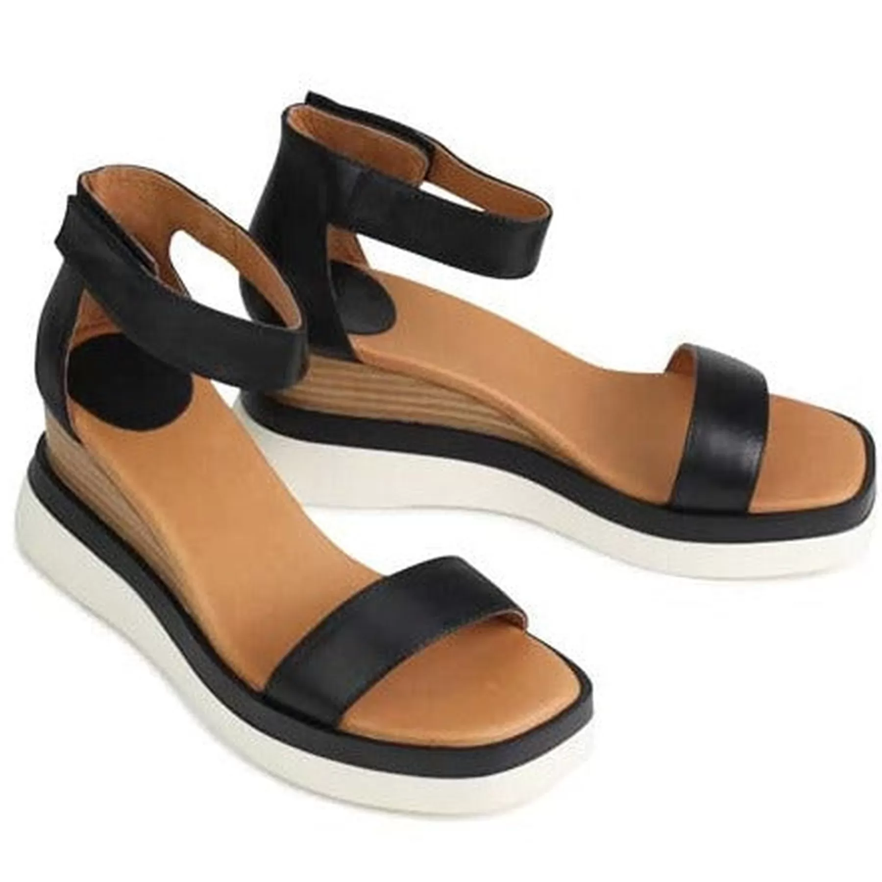 Shop EOS Footwear SASKINA WEDGE SANDALS LEATHER