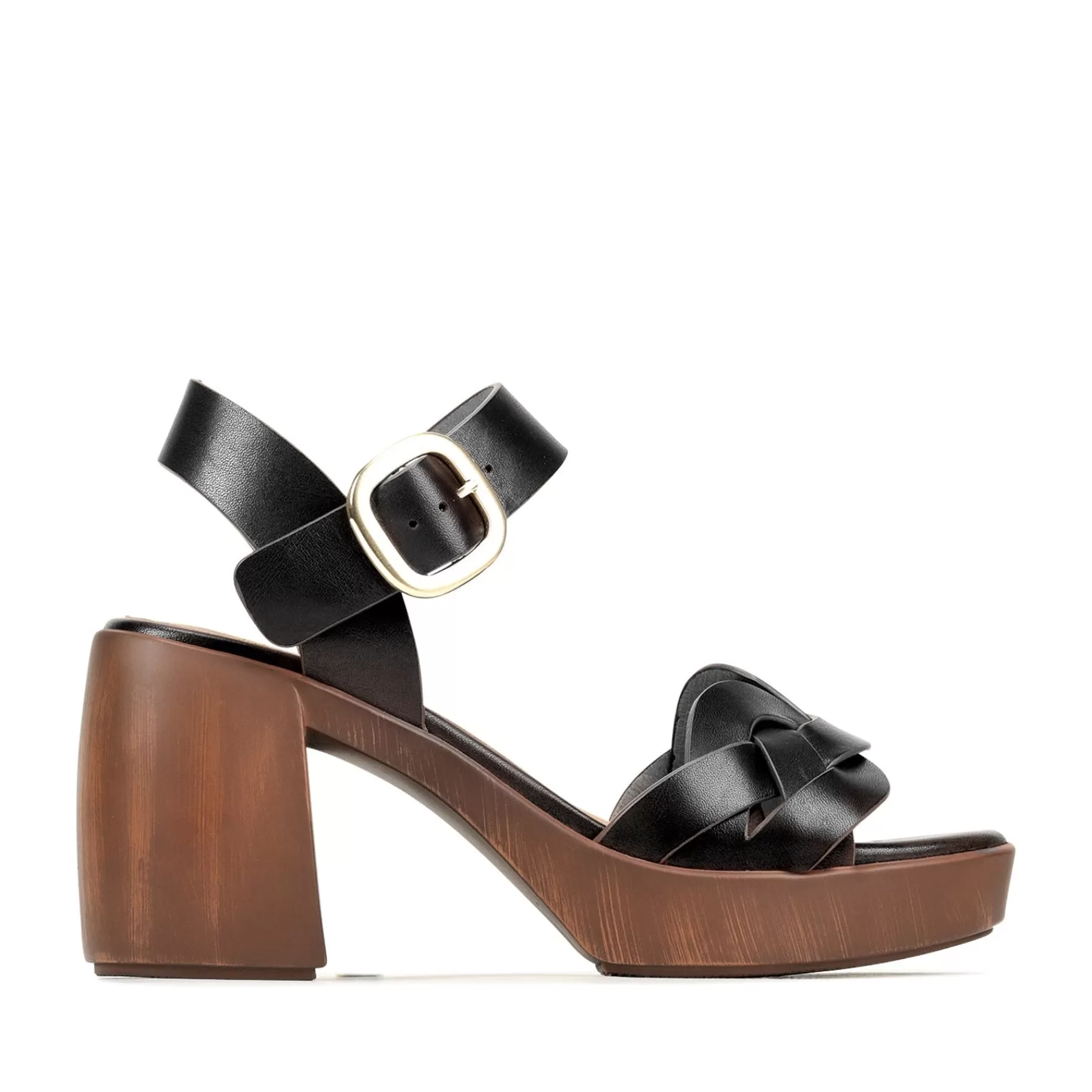 New EOS Footwear SPIRITED LEATHER BLOCK HEEL SANDALS