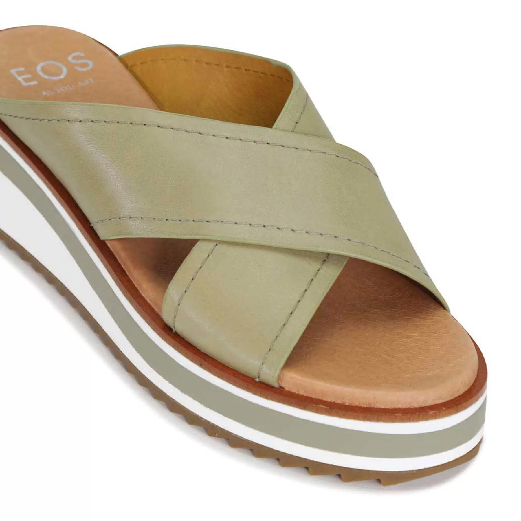 Cheap EOS Footwear SPORT LEATHER CROSSOVER SLIDE SANDAL