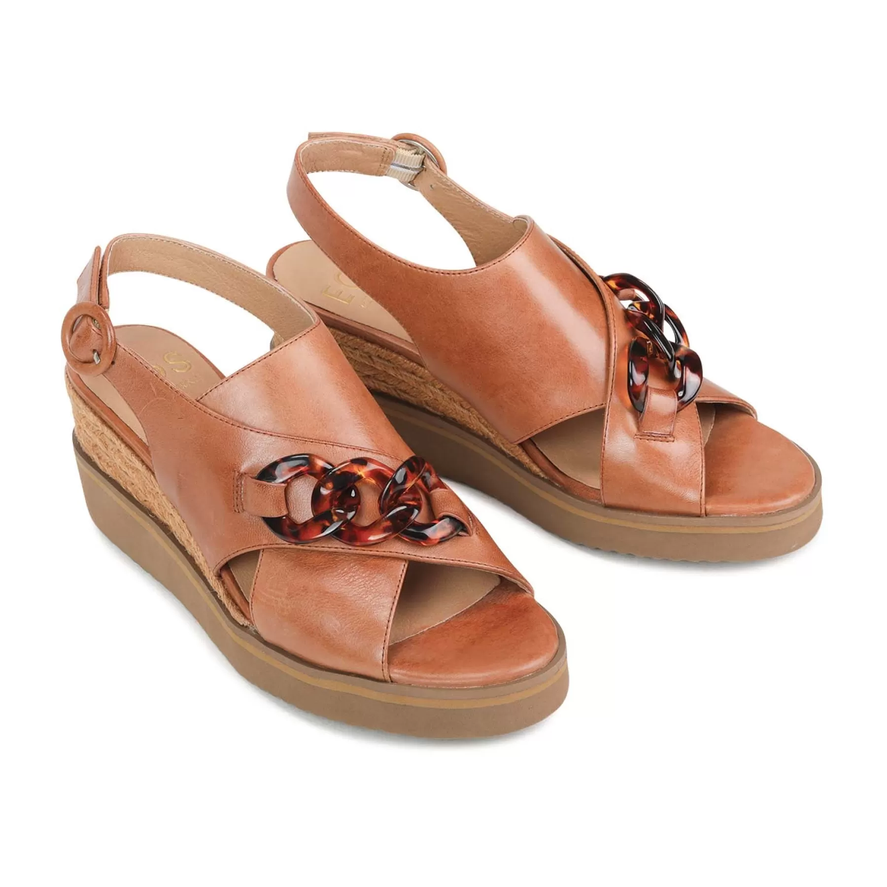 Discount EOS Footwear WAYFARER LEATHER WEDGE SANDALS